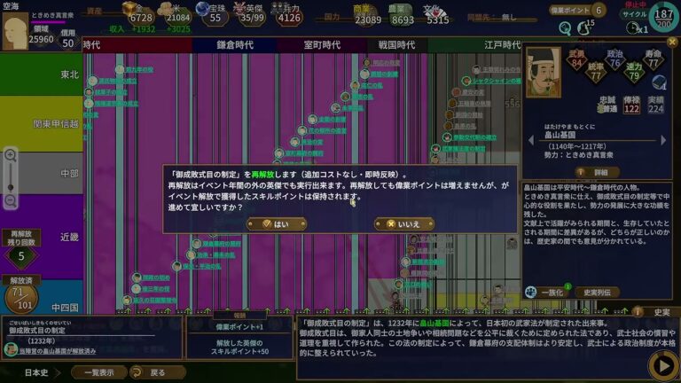 歴史イベントの再解放